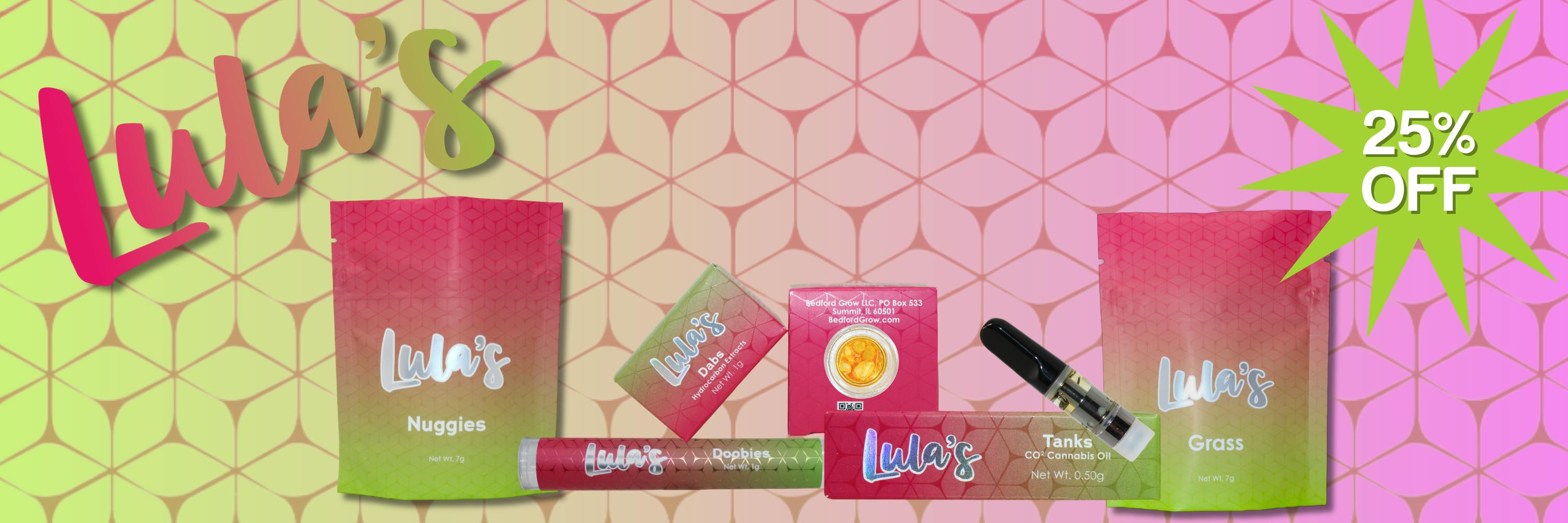 twenty five percent off lula's products