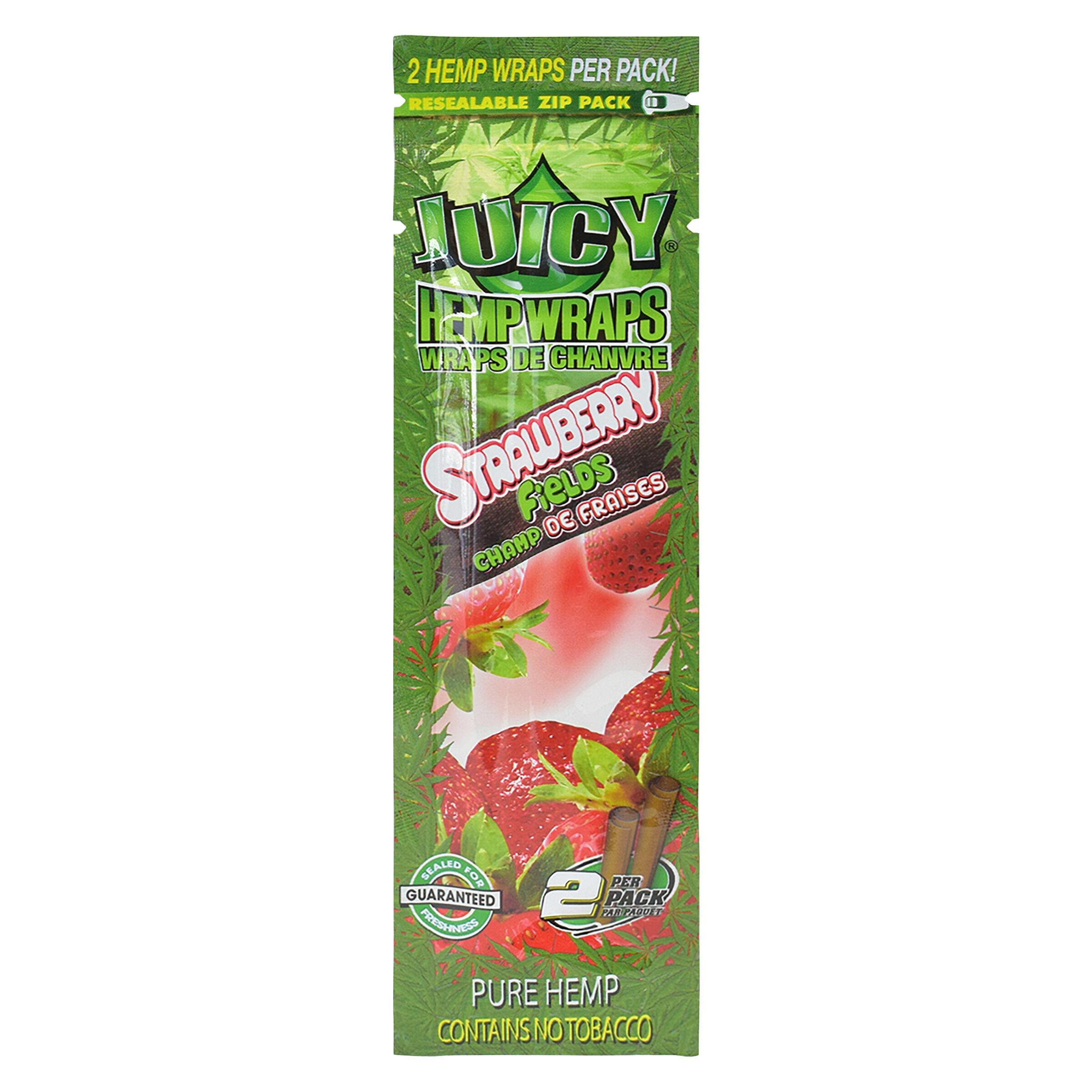 Juicy Jays - Hemp Wraps Strawberry Fields - 2 Sheets-0
