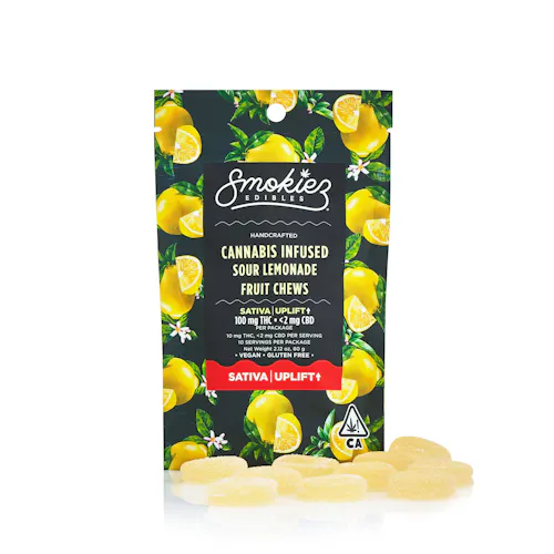 Sour Lemonade Sativa  100mg THC Fruit Chews-active