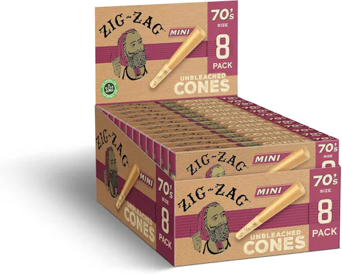 Unbleached Ultra Thin Mini Cones – 70mm [8pk]-1