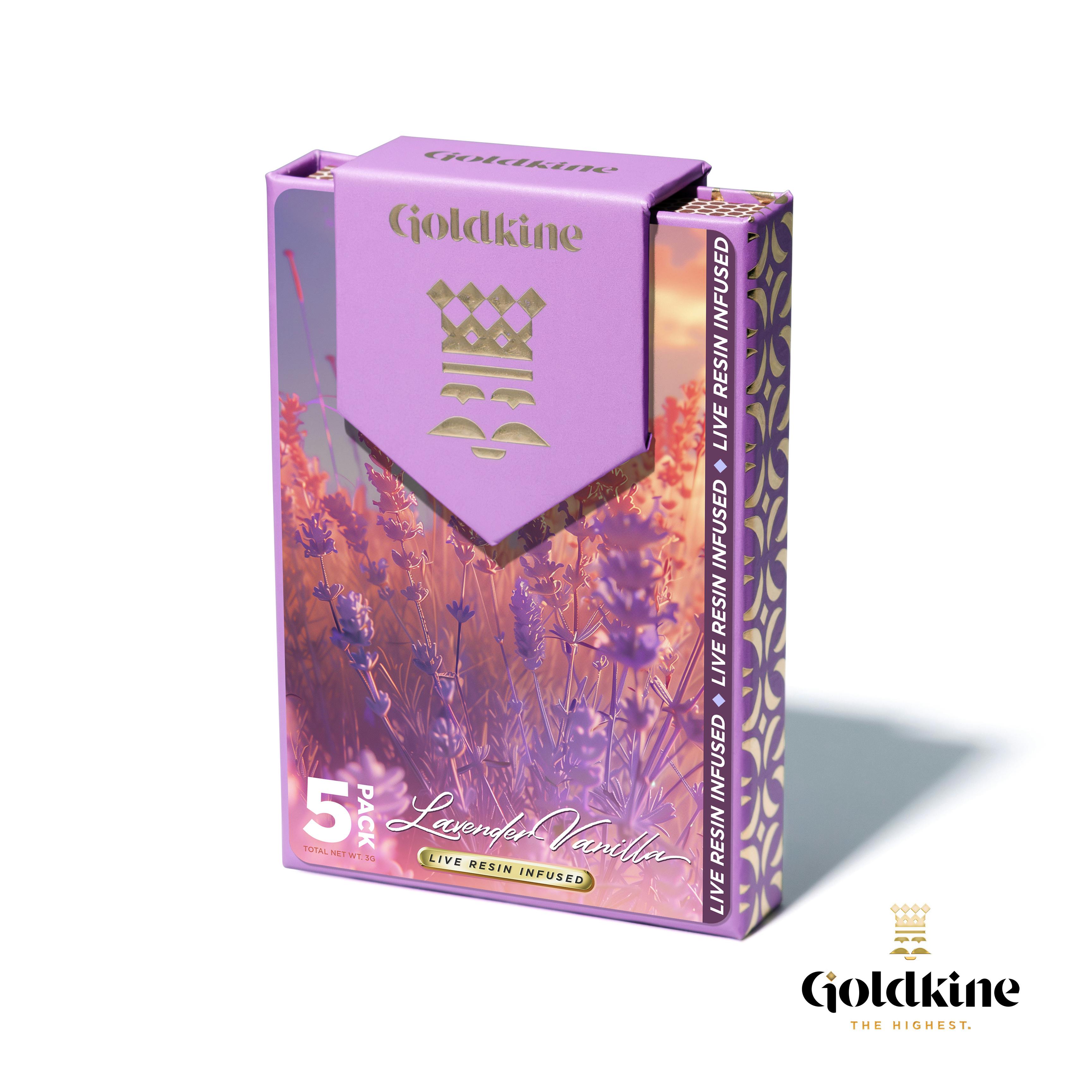 Goldkine | Lavender Vanilla | Infused Pre-roll Pack | 0.6g x 5 (3g) | Indica