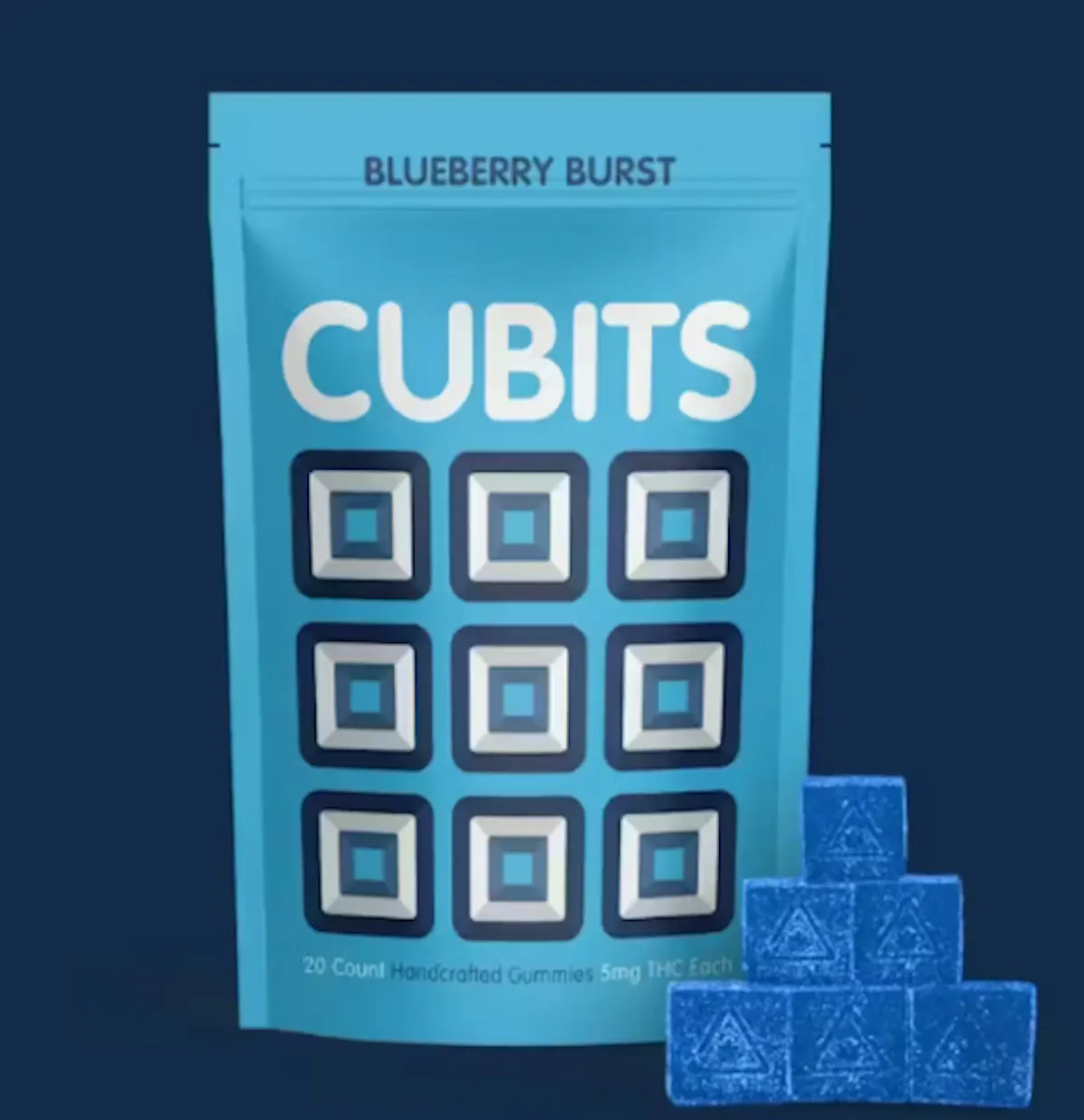 Cubits Blueberry Burst 100mg 20pk Gummies .1g Edibles | Cubits