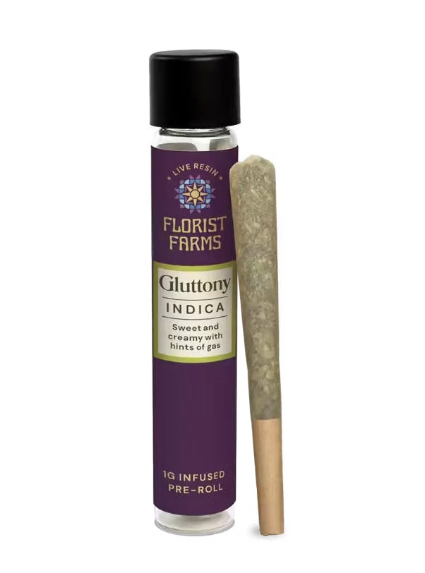 Product Live Resin Infused Preroll | Gluttony (I) Florist Farms