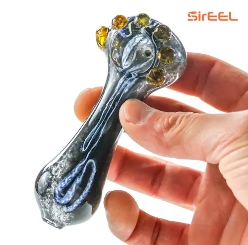 SirEEL – 4′ Frit & Multi Marbles Glass Pipe-active