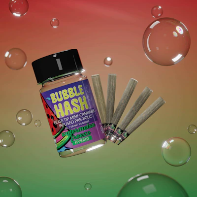 Amnesia - 5-Pack .7g Bubble Hash Infused Prerolls - Watermelon Freeze