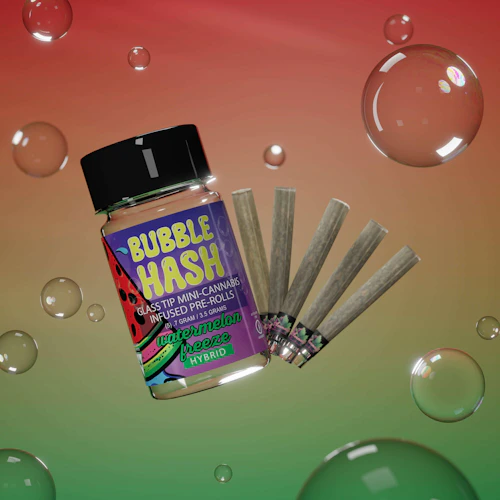 Amnesia - 5-Pack .7g Bubble Hash Infused Prerolls - Watermelon Freeze