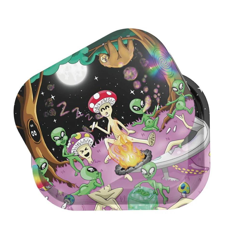 Product Rolling Tray with Magnetic Cover - Intergalactic Trip by Bangerooo