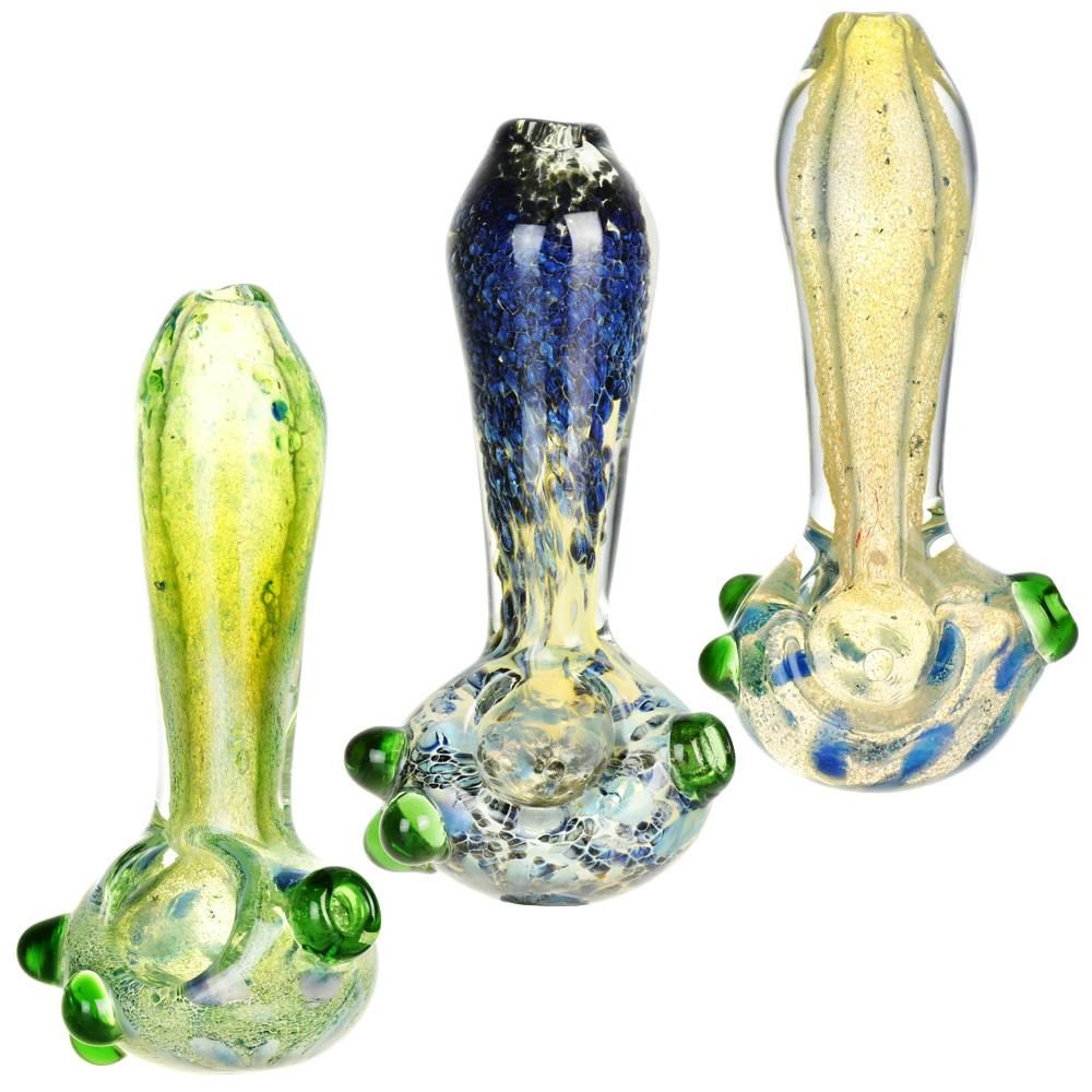 4 Inch Dual Color Frit Spoon Glass Weed Pipe Weed Bowl