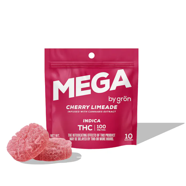 Grön Mega Pearl Cherry Limeade 100mg (indica, gummies, 2.8g)