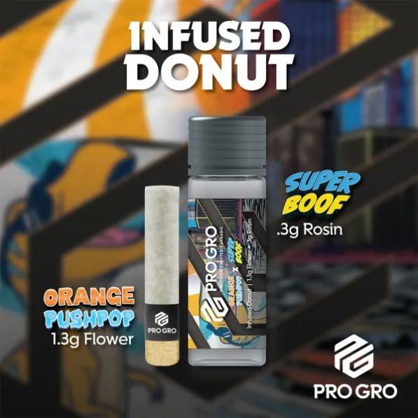 Pro Gro - 1.6g Rosin Infused Donut - Orange Push Pop x Super Boof