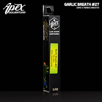 Apex - .5g Hash Rosin Disposable - Garlic Breath #27 - DISPOSABLES by Apex Concentrates at King of Budz
