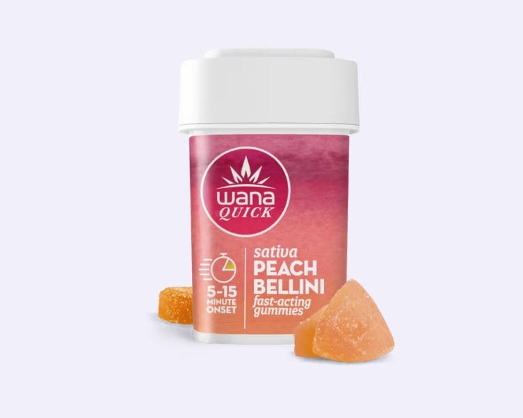 Wana Quick Fast Acting Gummies | 10mg | Sativa Peach Bellini-1