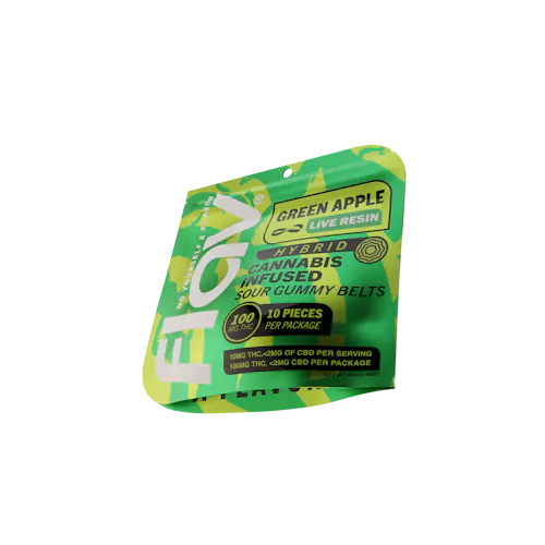 FLAV | Green Apple Belts | 10mg Live Resin Gummies | 10pk-1