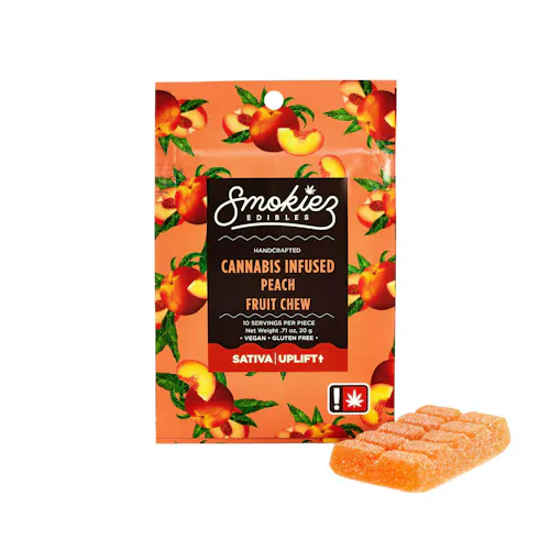 Peach Sativa 100mg THC Scored Single Piece Fruit Chew-1