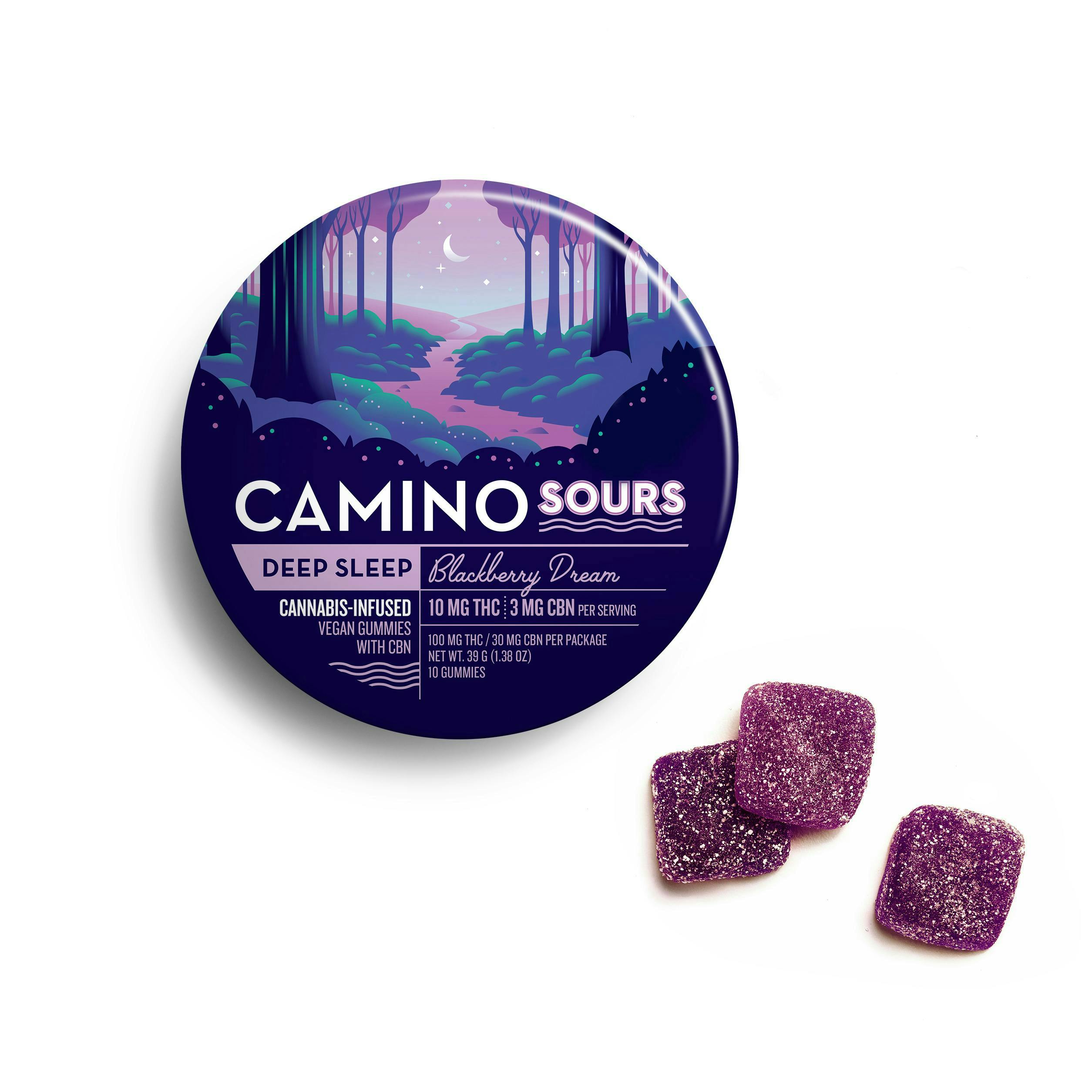 Product Camino | Sours Blackberry Dream | Gummies 10ct | CBN 100mg