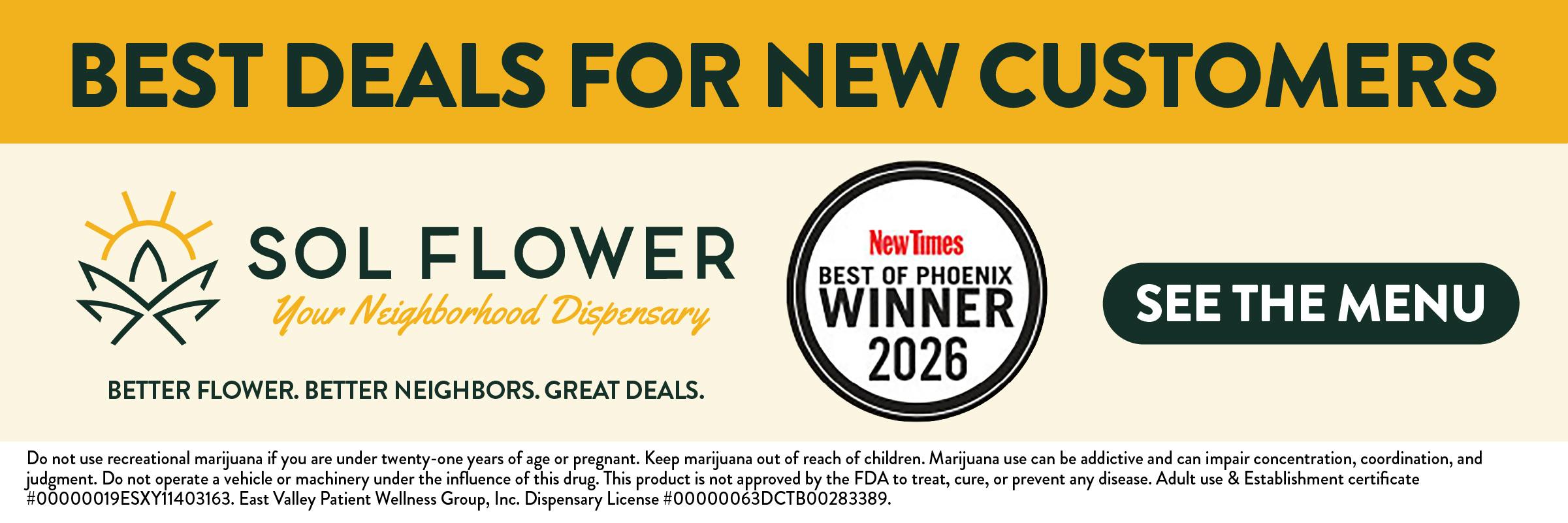 Sol Flower – Winner of Best Deals for New Customers from New Times Best of Phoenix 2026