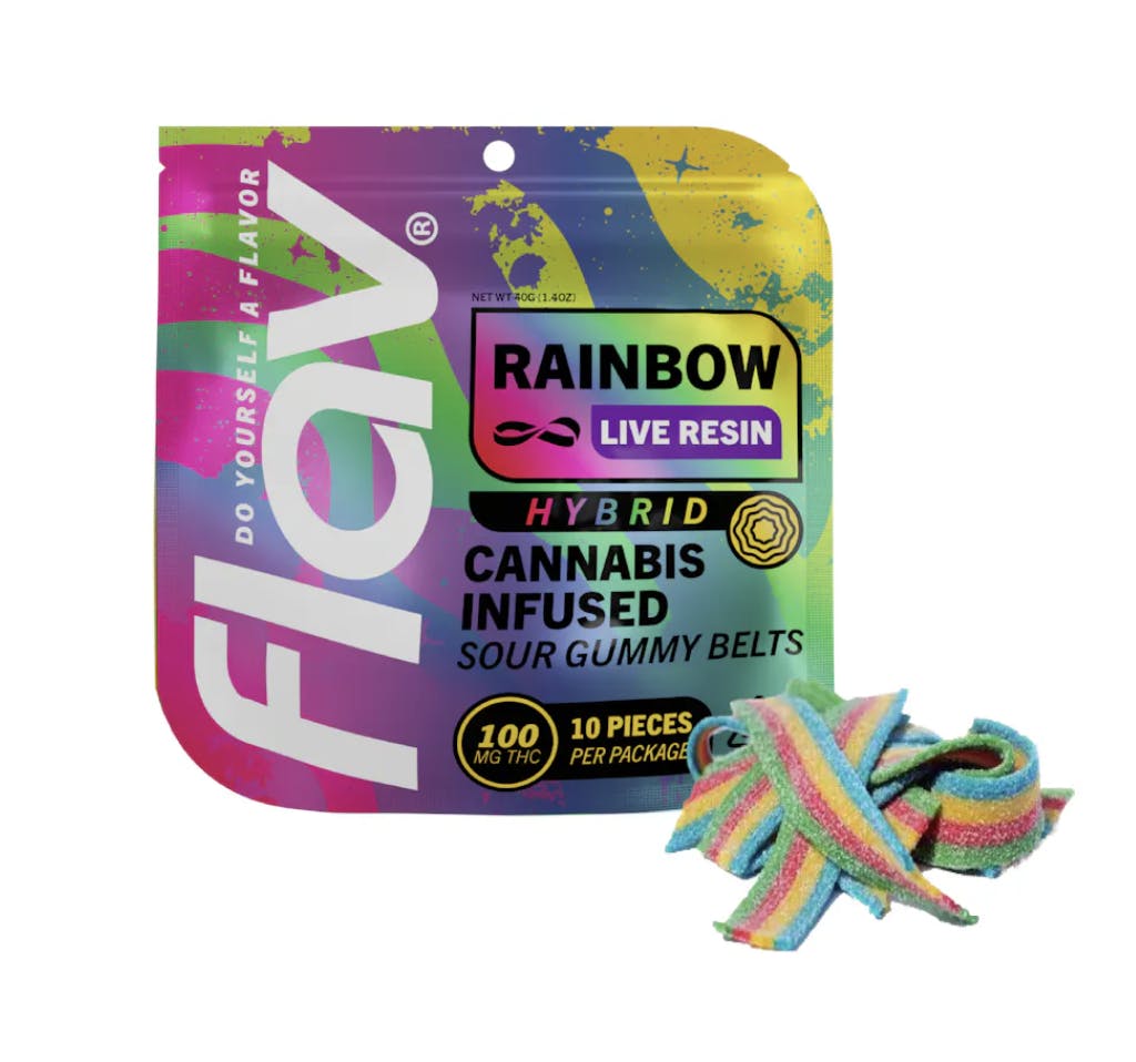 Edibles | Flav | Belts | Live Resin | Rainbow | 100mg