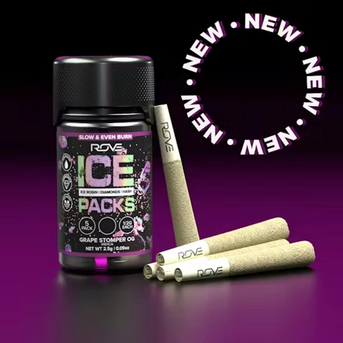 Image of Grape Stomper OG | .5g 5pk Infused Prerolls