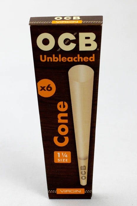 OCB Pre-Rolled Cone - Virgin Unbleached Rolling Paper - 1 1/4 - 6 Pack