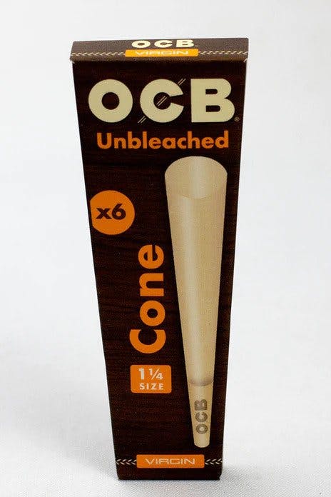 OCB Pre-Rolled Cone - Virgin Unbleached Rolling Paper - 1 1/4 - 6 Pack