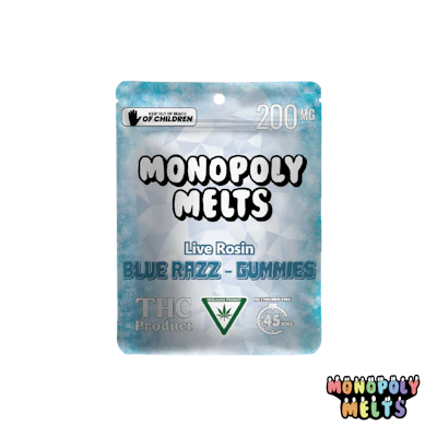 Monopoly Melts - 200mg Hash Rosin Gummies – Blue Razz
