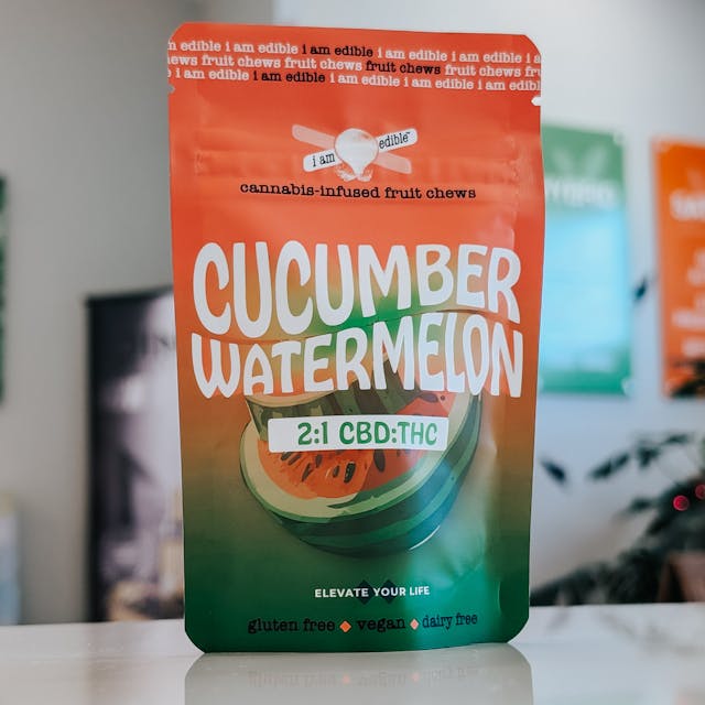 Cucumber Watermelon 2:1 (CBD:THC) Gummies (20 Pack) - IamEdible - Image 2