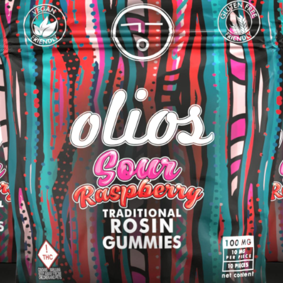 Olio | 100mg Rosin Gummies | Sour Raspberry