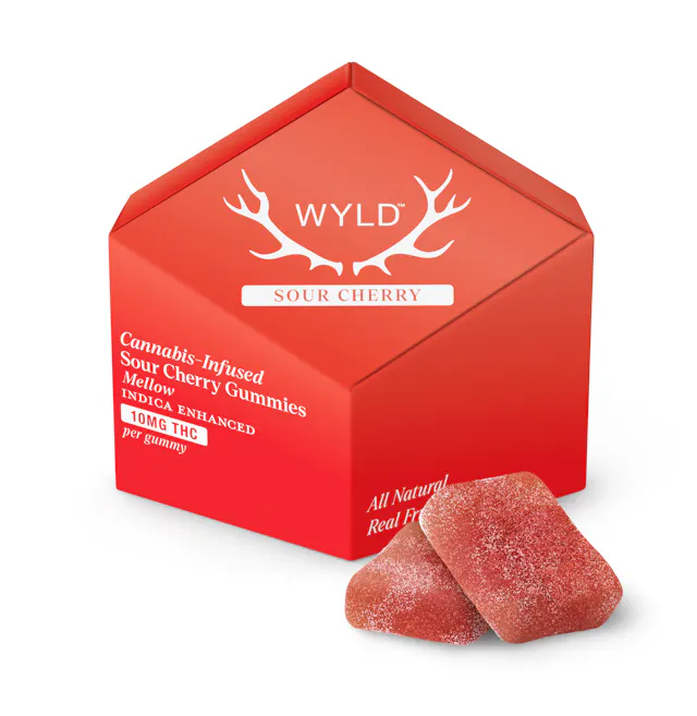 Wyld Gummies Sour Cherry 10pk/100mg (indica hybrid, 2.8g)