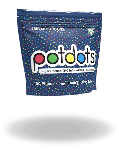 Product: Potdots | Sugar Shelled THC Dark Chocolates 100pk | 100mg*