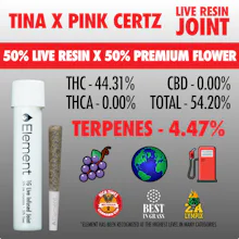 Element x SuperSuper - 1g Live Resin Joint - Tina X Pink Certz