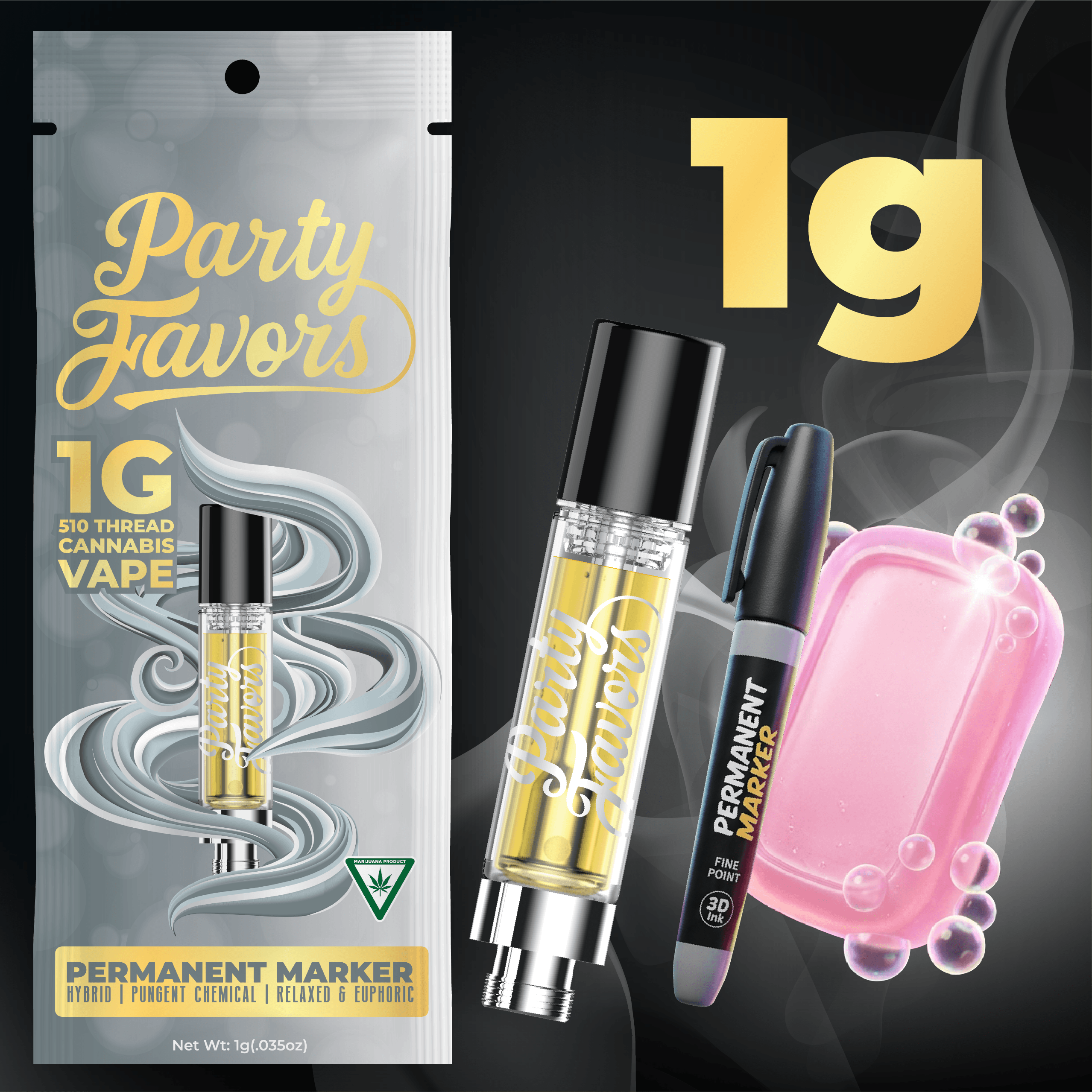 Party Favors - 1g Cart - Permanent Marker