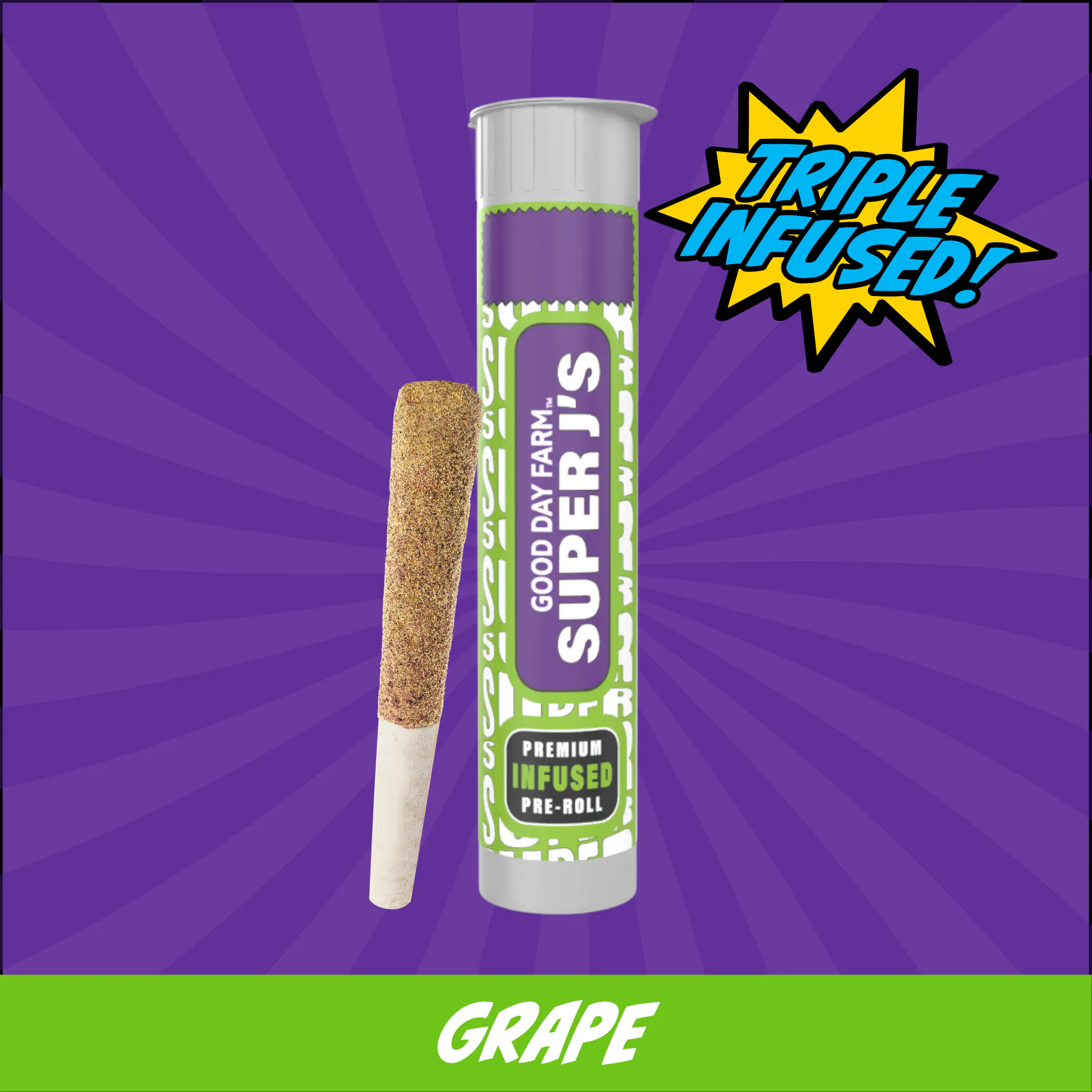GDF: Infused Pre-Roll | Cosmic Grape x Oooze | Super J's | 1g