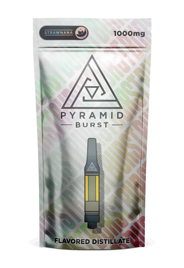 Pyramid Burst Cart Strawnana 1g (indica hybrid, cartridges)