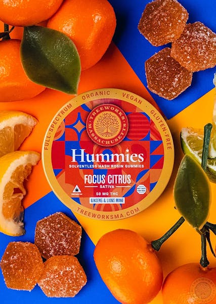 Organic Focus Citrus (S) - 100mg Solventless Hash Rosin Gummies - Hummies
