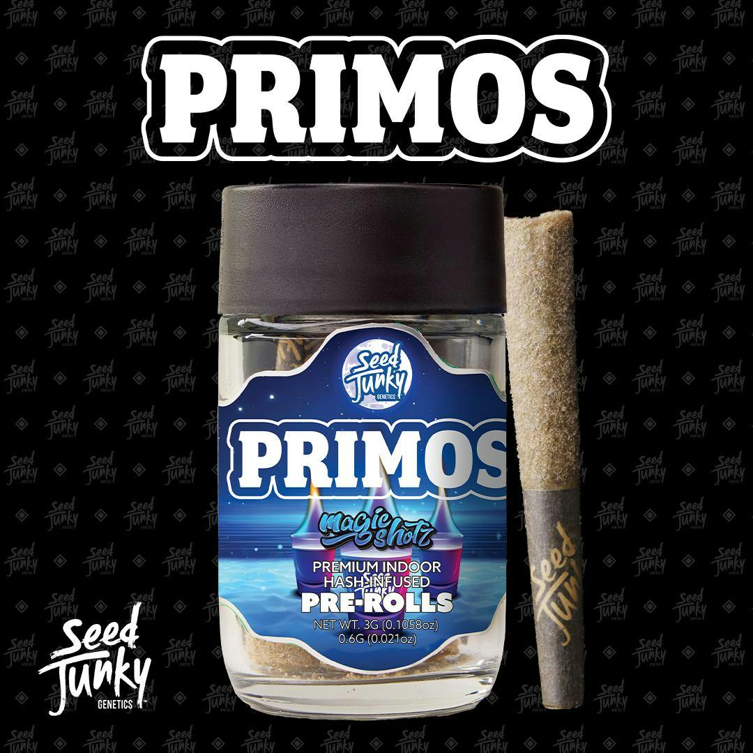 Seed Junky - 5-Pack .6g Bubble Hash Infused Prerolls  - Magic Shotz