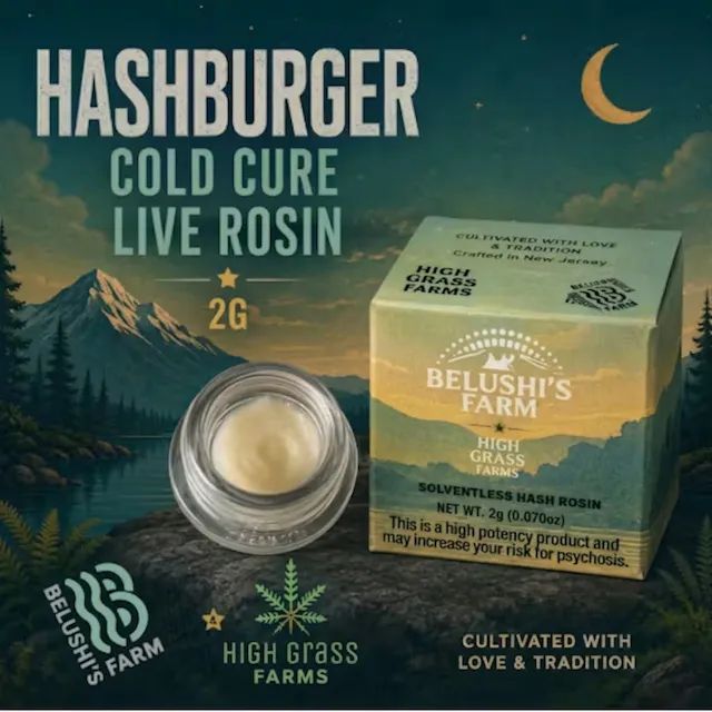 Belushi's Farm Cold Cured Live Hash Rosin Badder HashBurger 2g (indica hybrid)