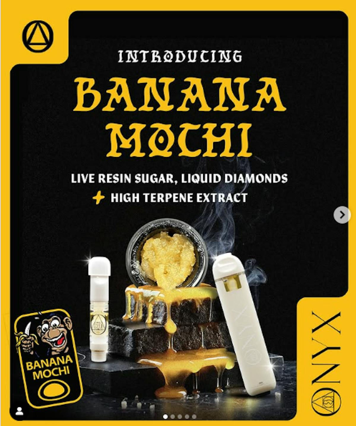 Photo of ONYX Banana Mochi LR Liq Diamonds +HTE Disp. .5g