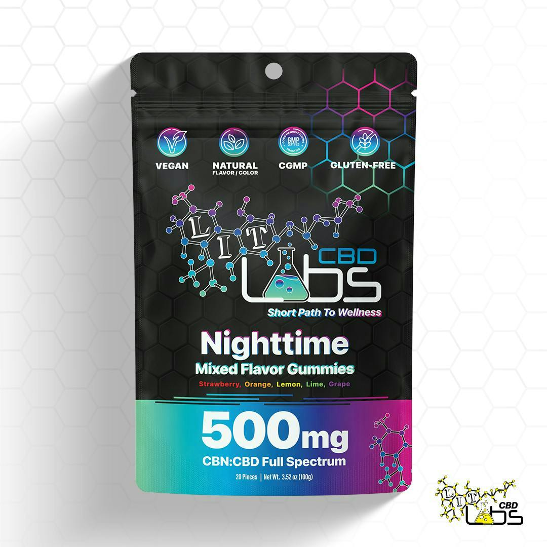 Buy Lit Labs - 500mg CBN:CBD Full Spectrum Gummies - Nighttime Cbd