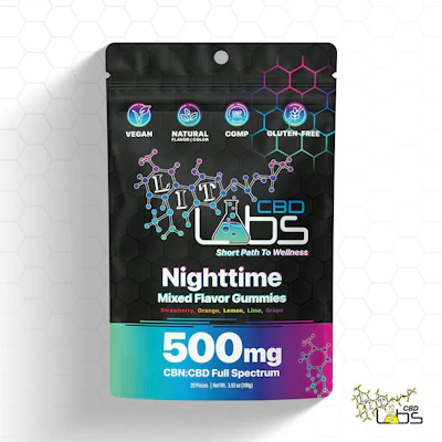 Lit Labs - 500mg CBN:CBD Full Spectrum Gummies - Nighttime - CBD by Lit Labs at King of Budz