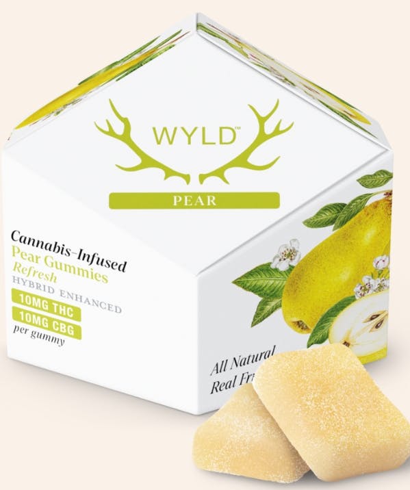 Wyld Gummies Refresh | 1:1 THC/CBG 10 Pack | Pear