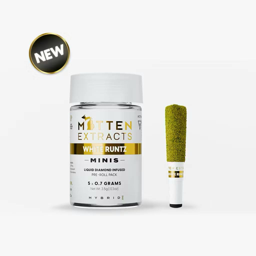 Buy Mitten Extracts White Runtz 5x .7g Infused Prerolls By Mitten