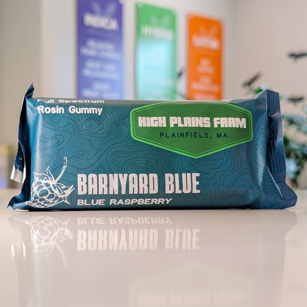 Barnyard Blue Raspberry - 100mg Solventless Full Spectrum Live Rosin Gummies - High Plains Farm