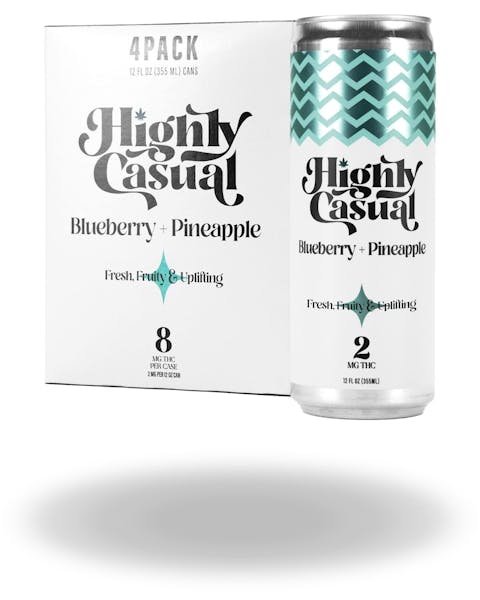 Product: Highly Casual | Blueberry + Pineapple Seltzer 4pk | 8mg*