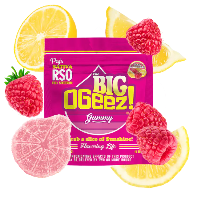 OGeez! BIG Gummy Peg's Pink Lemonade RSO 100mg (sativa hybrid, gummies, 2.8g)