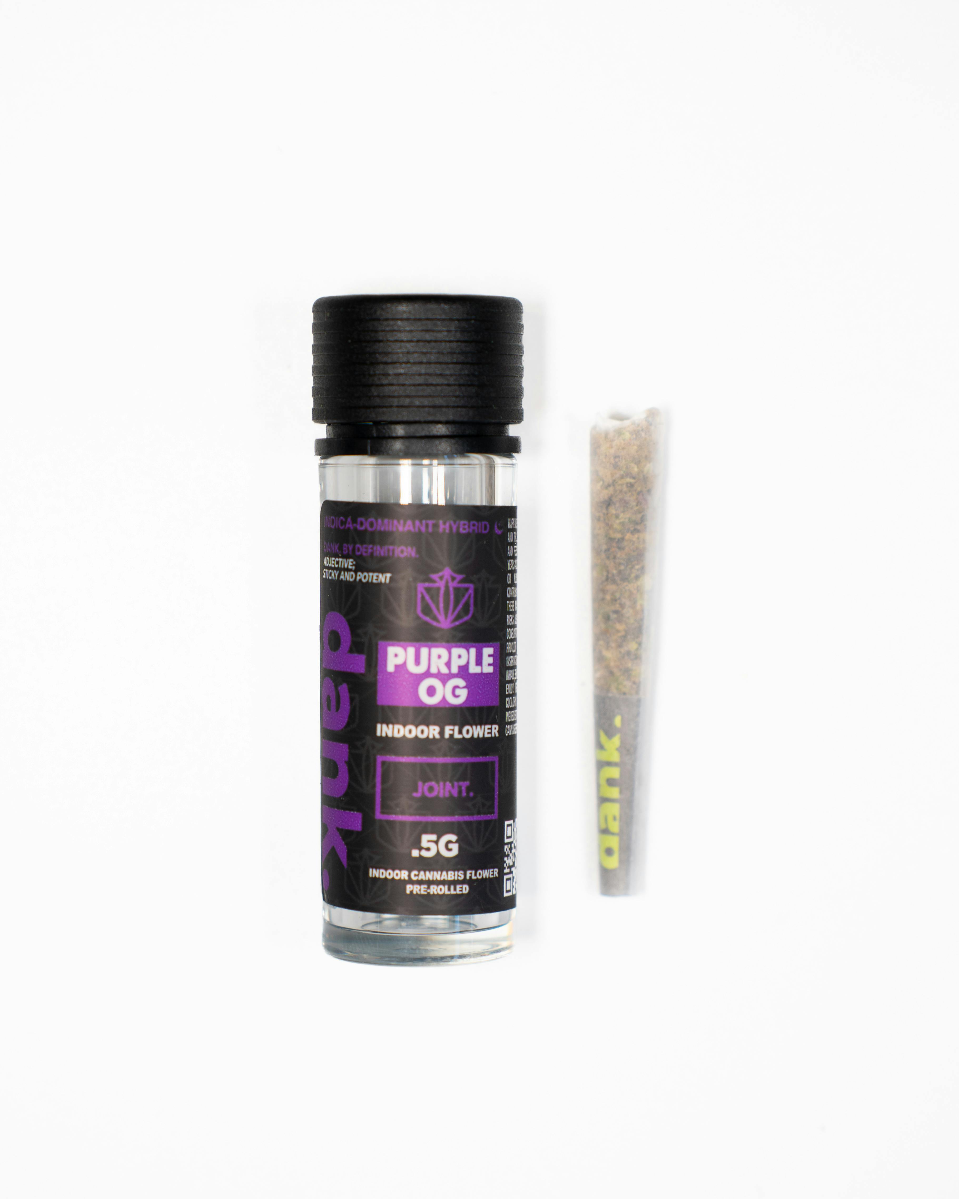 Dank By Definition. Dank | Purple OG | Indoor Flower Pre-Roll 0.5g