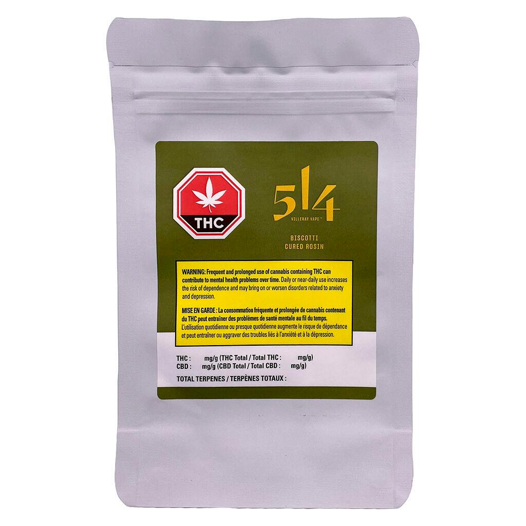 514 Cannabis - Villeray Vape: Biscotti Cured Rosin 510 Thread Cartridge |  Sessions Cannabis