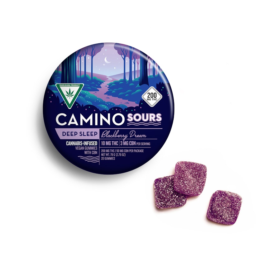Camino Sours 'Deep Sleep' Blackberry Dream CBN High Dose Gummies [20pk] (200mg THC : 30mg CBN)