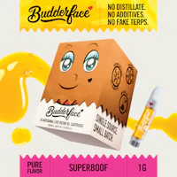 BUDDERFACE | Superboof | 1G | Artisanal Live Resin 510 Disposable Cart - product image at King of Budz