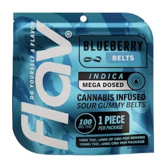 Blueberry Mega Dose | 100mg Gummie Belt | Indica | Flav