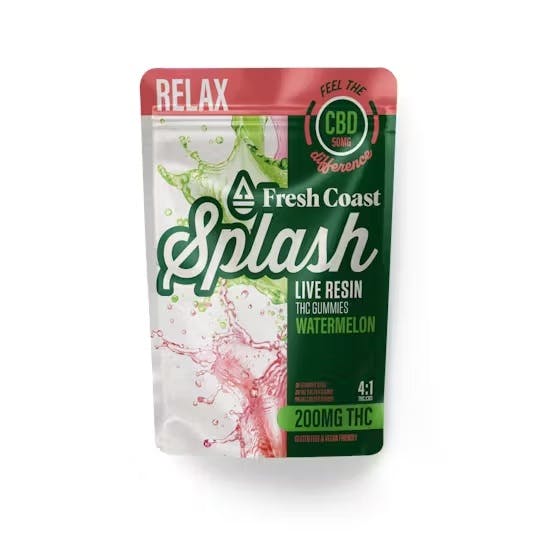 Product: Fresh Coast | Splash Watermelon Live Resin 4:1 THC:CBD Gummies | 200mg:50mg